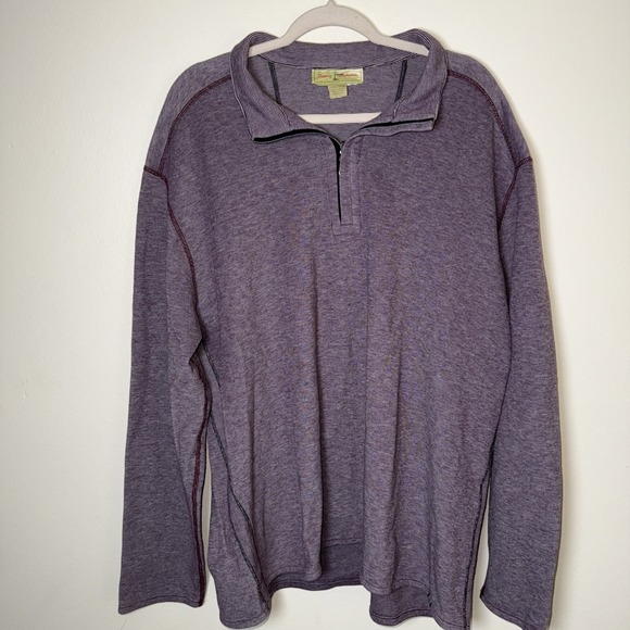 Tommy Bahama Other - Tommy‎ Bahama Men's Size XXXL Purple 1/4 Zip Long Sleeve Mock Neck Pullover